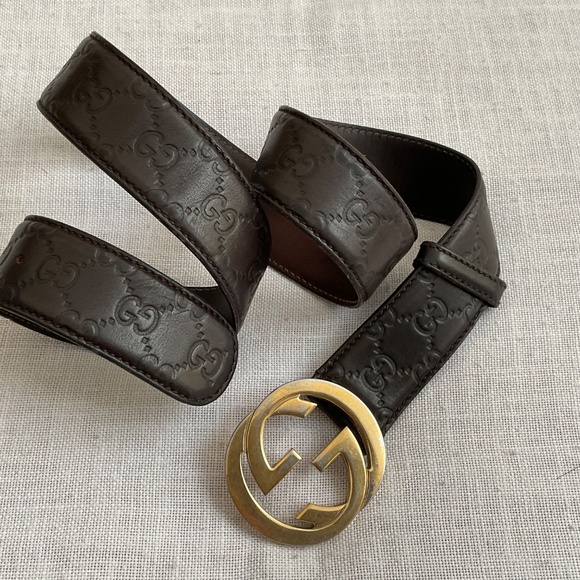 Gucci Guccissima Embossed Brown Leather Gg Marmont Belt Size 90/36 Made in Italy - Picture 13 of 13